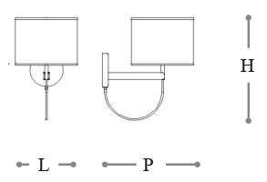 Dimensiones de la Lámpara de Pared Lily 3061/APS Incanto Italamp